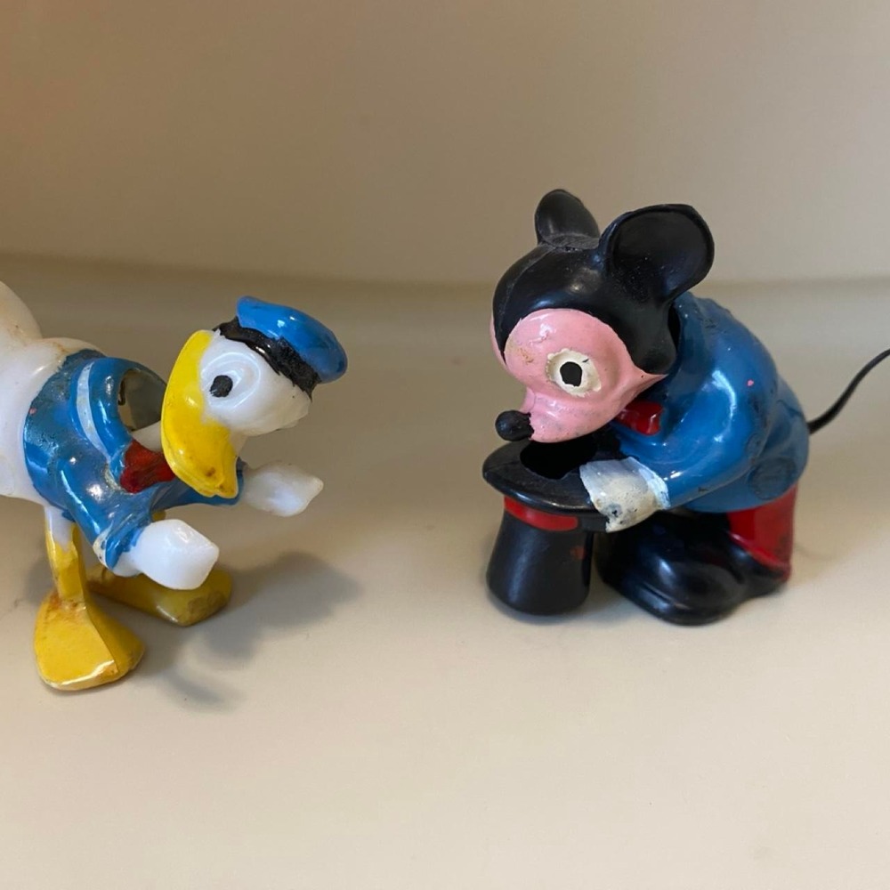 Vintage Mickey and Donald Duck Bobble Head figurines 1960s s74